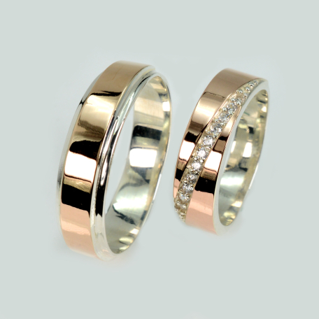 Пара серебряных обручальных колец