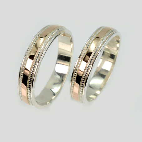 Пара срібних обручок з пластинами золота