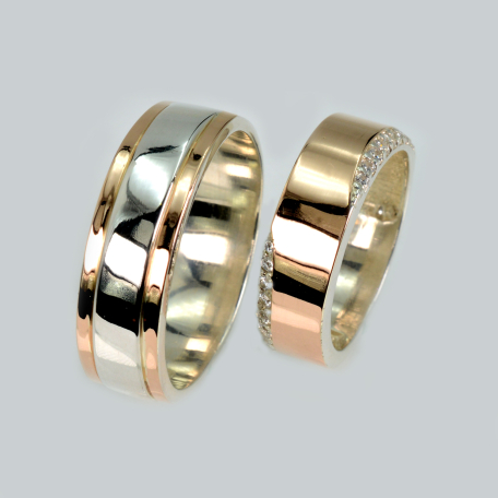 Пара обручок зі срібла та золота