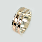 Обручка із срібла з золотом