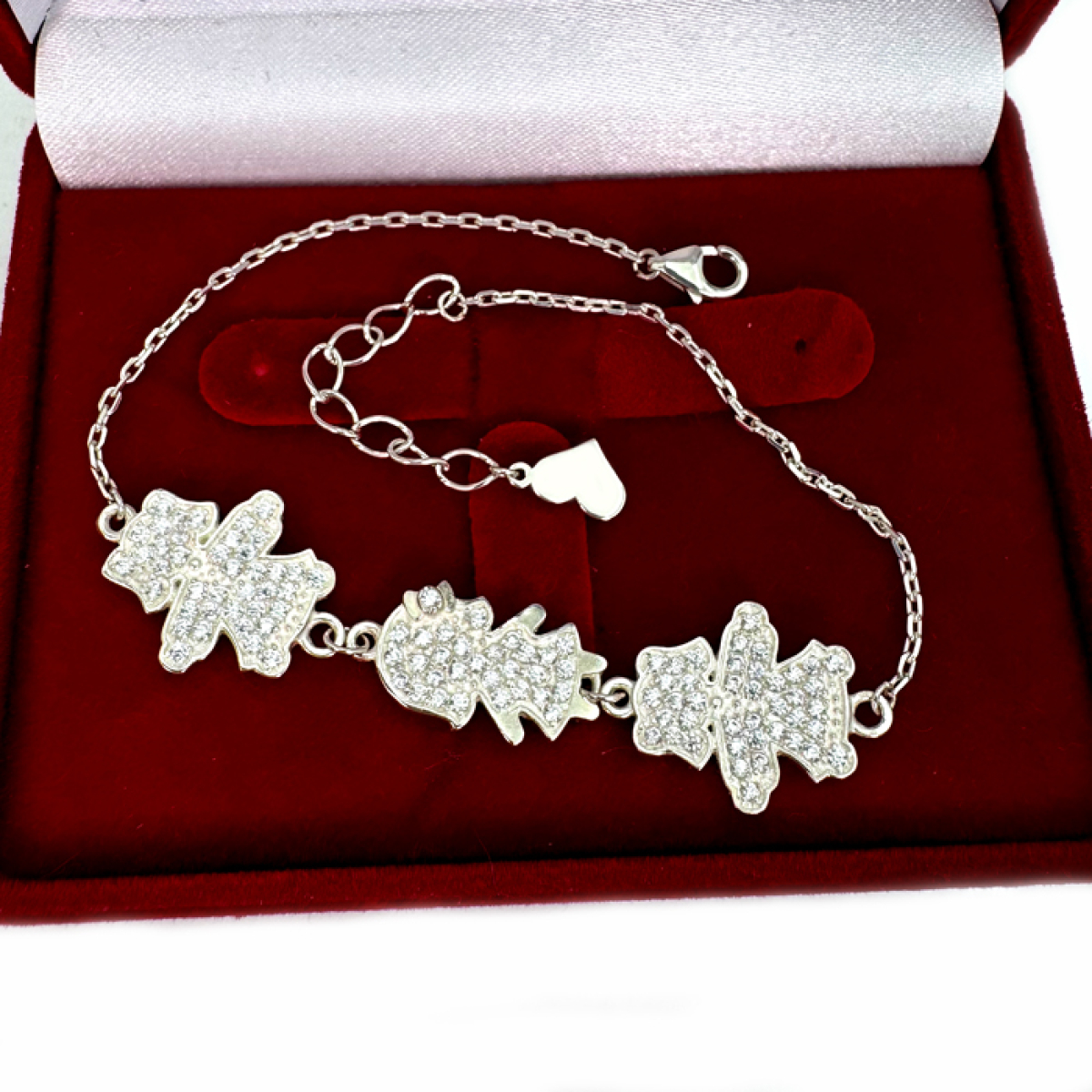 Срібний браслет для мами "Три дівчинки", Бр1057