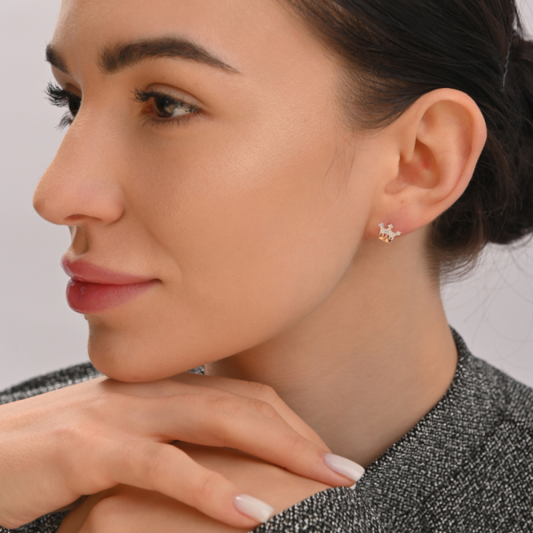 Срібні пусети з золотими вставками