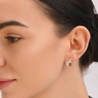 Сережки-гвоздики із срібла з золотими вставками