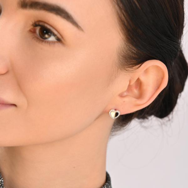 Сережки-вкрутки срібні з золотими пластинами