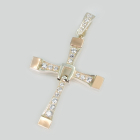 Срібний хрест з накладками з золота