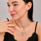 Срібний хрестик з напайками із золота