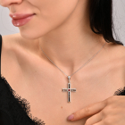 Срібний хрестик з напайками із золота