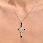 Чоловічий хрест срібло з золотом