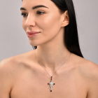 Чоловічий хрест срібло з золотом