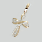 Срібний хрестик з золотими вставками