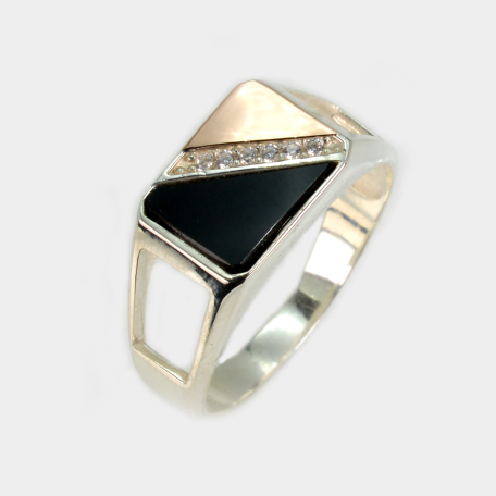 Серебряная печатка с ониксом