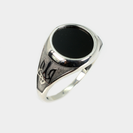 Мужская серебряная печатка с гербом Украины