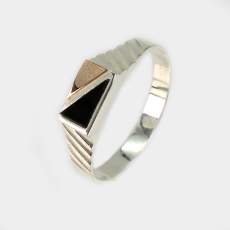 Серебряная печатка с золотыми напайками