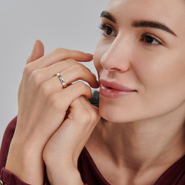 Обручка срібло з золотом