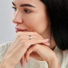 Обручка срібна з золотими пластинами