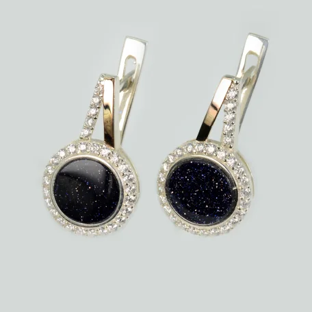 Срібні сережки з золотими пластинами