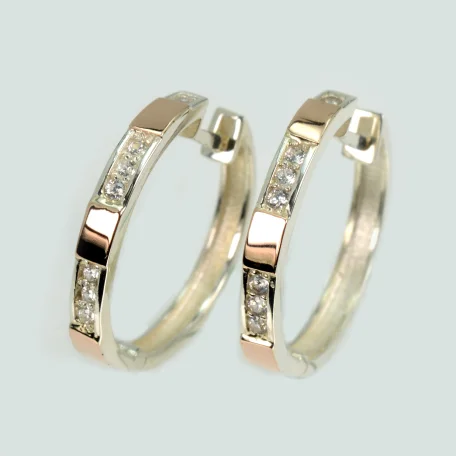 Срібні сережки з золотими вставками