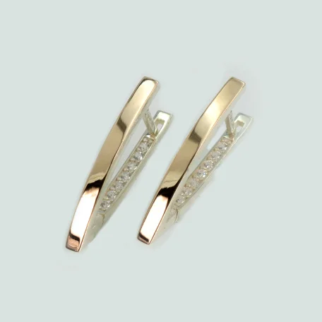 Срібні сережки з золотими вставками