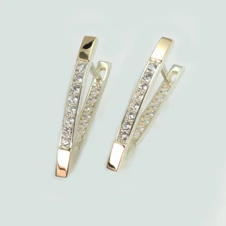 Срібні сережки з золотими вставками