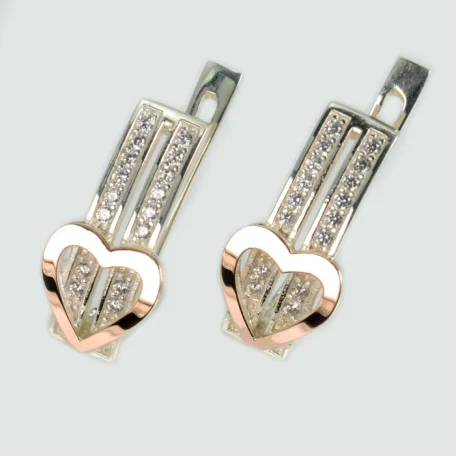 Срібні сережки з золотими пластинами