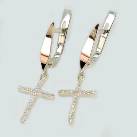 Срібні сережки з золотими пластинами