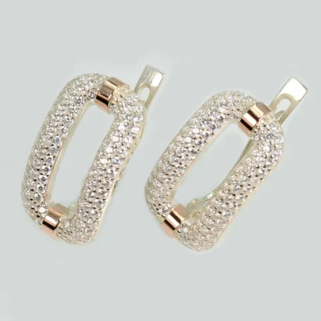 Срібні сережки з золотими пластинами