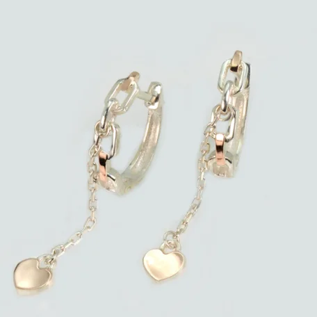 Срібні сережки з золотими пластинами