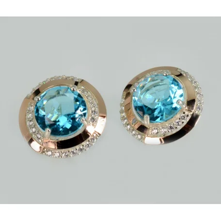 Срібні сережки з золотими пластинами