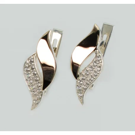 Срібні сережки з золотими пластинами