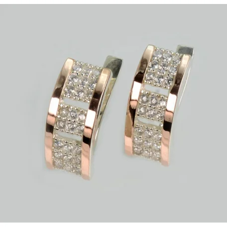 Срібні сережки з золотими пластинами