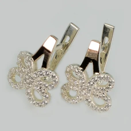 Срібні сережки з золотими пластинами