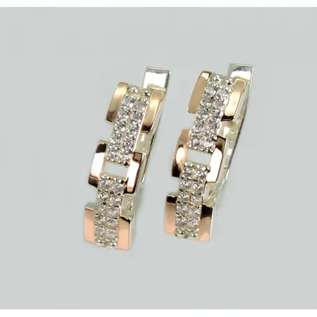 Срібні сережки з золотими пластинами