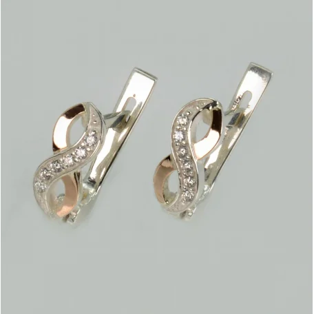 Срібні сережки з золотими пластинами