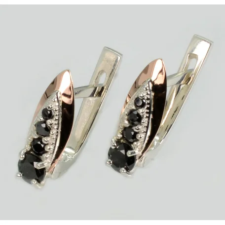 Срібні сережки з золотими пластинами