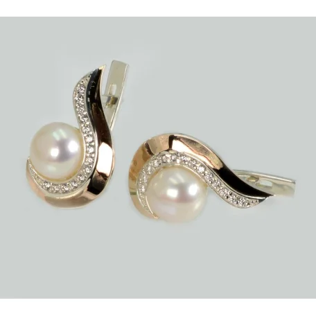 Срібні сережки з золотими пластинами