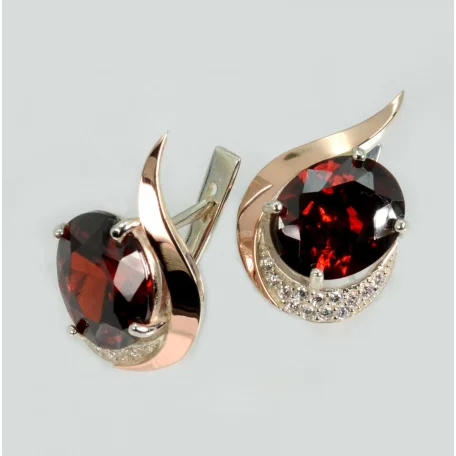 Срібні сережки з золотими пластинами