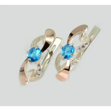 Срібні сережки з золотими пластинами