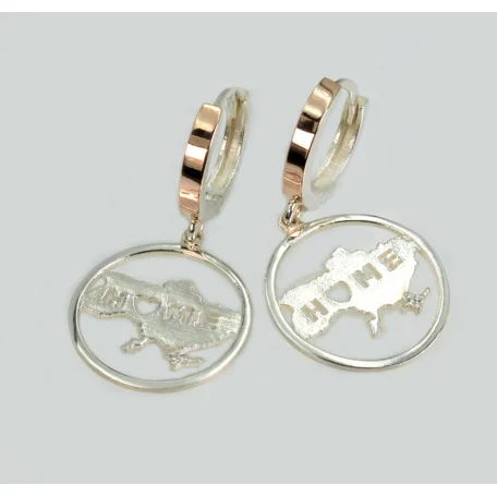 Срібні сережки з мапою України