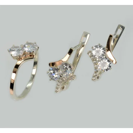 Срібний гарнітур з золотими вставками