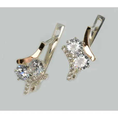 Срібні сережки з золотими пластинами