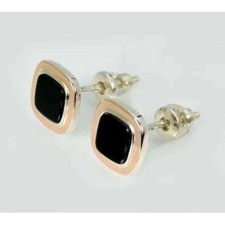 Срібні сережки з оніксом