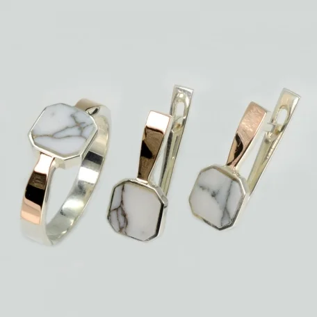 Срібний набір з агатом