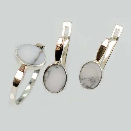 Срібний набір з агатом