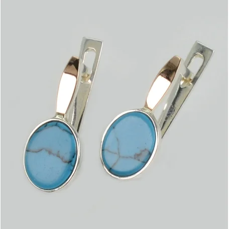 Срібні сережки з бірюзою