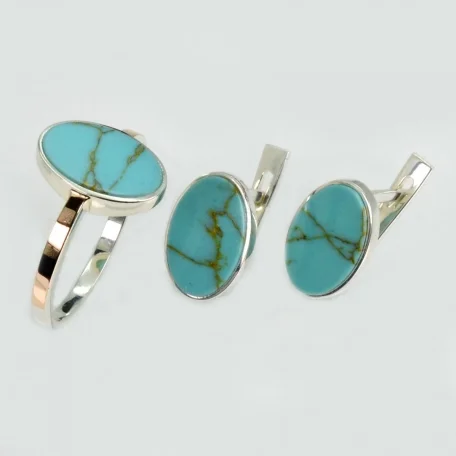 Срібний набір з бірюзою