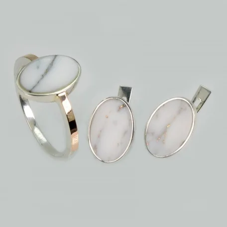 Срібний набір з агатом