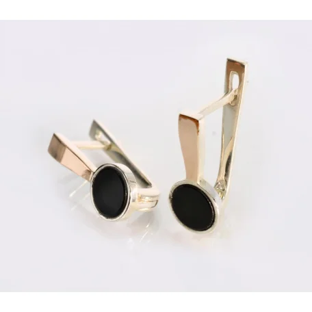 Срібні сережки с ониксом