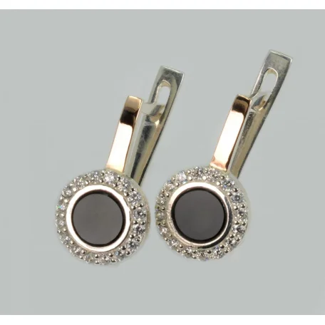 Срібні сережки з оніксом