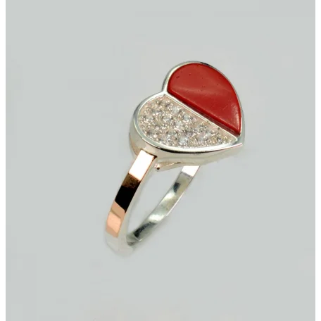 Срібна каблучка з коралом