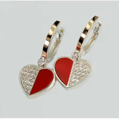 Срібні сережки з коралом